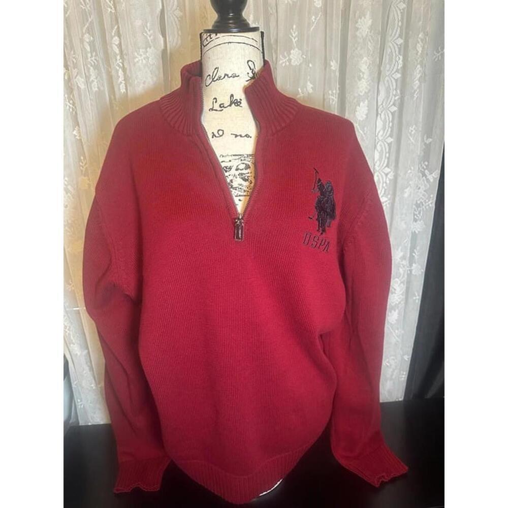 U.S. Polo Assn. Red Quarter-Zip Sweater Men’s XL